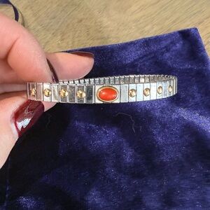 Zoppini Italy Stainless Steel Bracelet w/ 18k Gold Accents